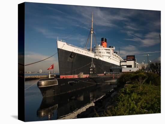 RMS Queen Mary Cruise Ship and Russian Submarine Scorpion at a Port, Long Beach-null-Premier Image Canvas