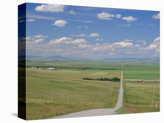 Road Across Prairie Wheatlands, South of Calgary, Alberta, Canada-Anthony Waltham-Premier Image Canvas