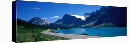 Road Along Bow Lake Alberta Canada-null-Stretched Canvas