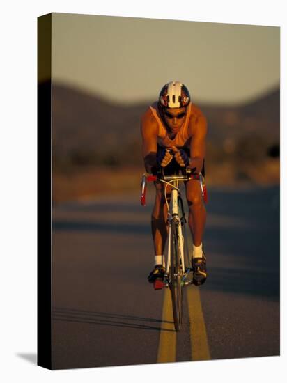 Road Biker, Santa Fe, New Mexico, USA-Lee Kopfler-Premier Image Canvas