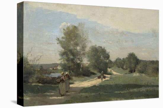 Road by the Water, C.1865?-70 (Oil on Canvas)-Jean Baptiste Camille Corot-Premier Image Canvas