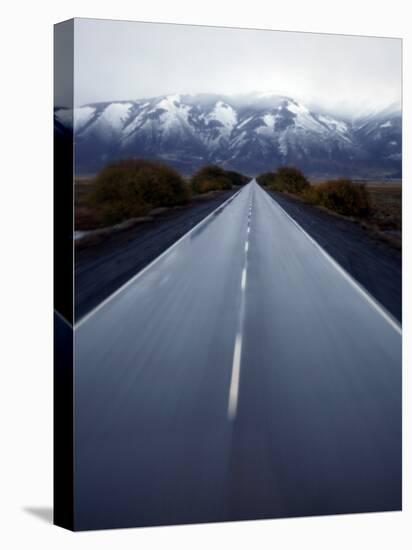Road Connecting El Calafate with Los Glaciares National Park Through a Windshield in Argentina-null-Premier Image Canvas