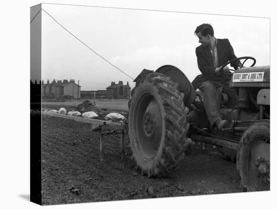 Road Construction Work, Doncaster, South Yorkshire, November 1955-Michael Walters-Premier Image Canvas