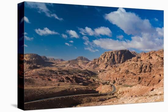 Road leading to Umm Sayhoun village, Ancient Nabatean City of Petra, Wadi Musa, Ma'an Governorat...-null-Premier Image Canvas