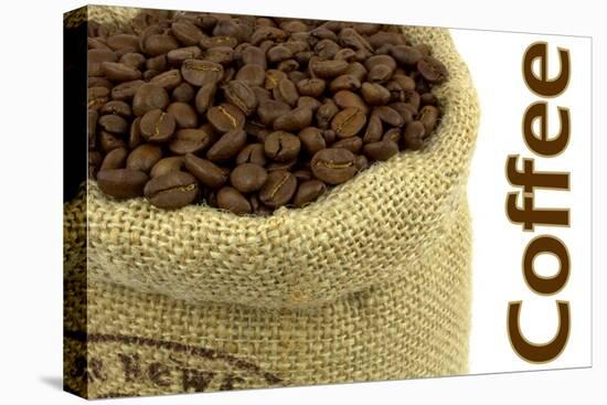 Roasted Coffee Beans In A Natural Bag And Sample Text-Hayati Kayhan-Stretched Canvas