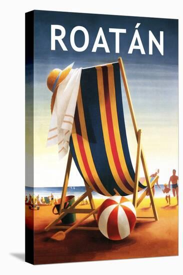 Roatan - Beach Chair and Ball-Lantern Press-Stretched Canvas