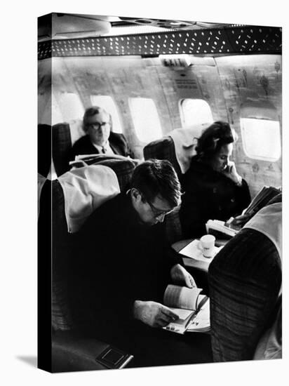 Robert F. Kennedy and Wife on Board Plane-null-Premier Image Canvas