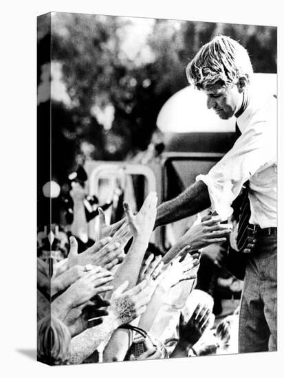 Robert Kennedy Shaking Hands During 1968 Campaign-null-Stretched Canvas