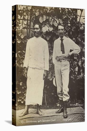 Robert Louis Stevenson with a Samoan Chief-null-Premier Image Canvas