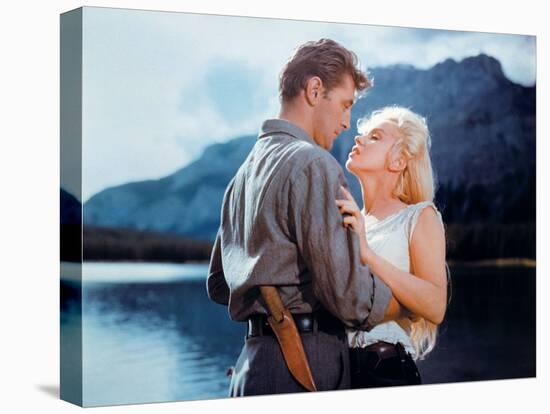 Robert Mitchum, Marilyn Monroe. "River of No Return" 1954, Directed by Otto Preminger-null-Premier Image Canvas