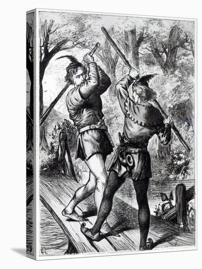 Robin Hood and Little John-English School-Premier Image Canvas