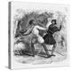 Robin Hood and the Tanner Fight with Quarterstaffs-null-Stretched Canvas