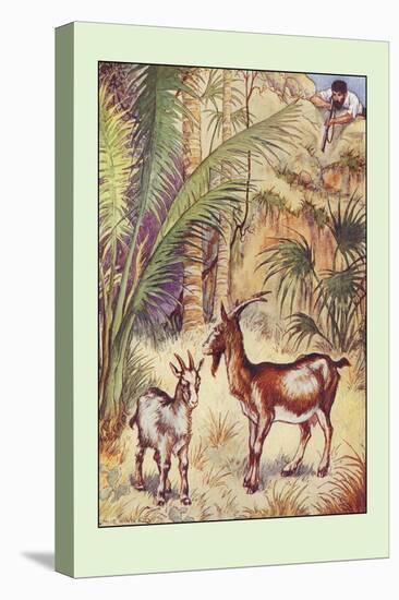 Robinson Crusoe: Having No Victuals to Eat, I Killed a She-Goat-Milo Winter-Stretched Canvas