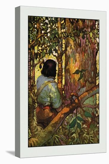 Robinson Crusoe: I Jumped Up and Went Out Through My Little Grove-Frank Goodwin-Stretched Canvas