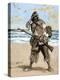 Robinson Crusoe Surprised to Find out the Footprint of a Bare Foot-Tarker-Premier Image Canvas
