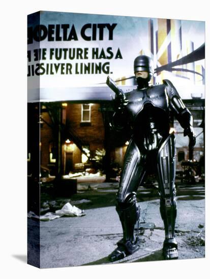 Robocop by Paul Verhoeven with Peter Weller, 1987 (photo)-null-Stretched Canvas