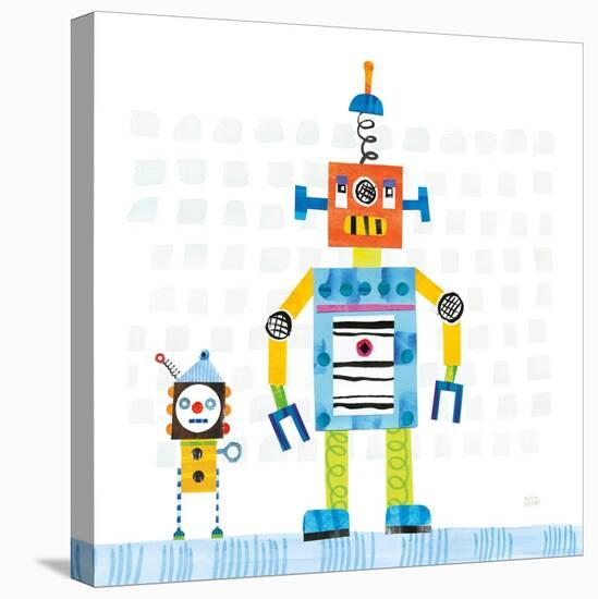 Robot Party II on Square Toys-Melissa Averinos-Stretched Canvas