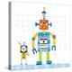 Robot Party II on Square Toys-Melissa Averinos-Stretched Canvas