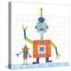 Robot Party III on Square Toys-Melissa Averinos-Stretched Canvas