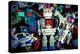 Robot Toys around There Mother Ship-davinci-Stretched Canvas