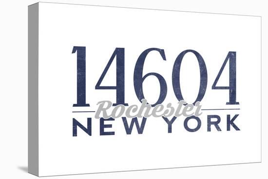 Rochester, New York - 14604 Zip Code (Blue)-Lantern Press-Stretched Canvas