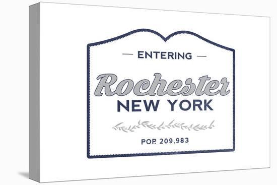 Rochester, New York - Now Entering (Blue)-Lantern Press-Stretched Canvas