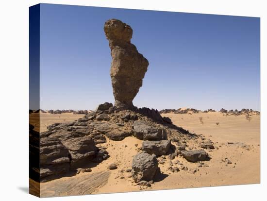 Rock Formation Called the Finger of Allah, Akakus, Sahara Desert, Fezzan, Libya-Pitamitz Sergio-Premier Image Canvas