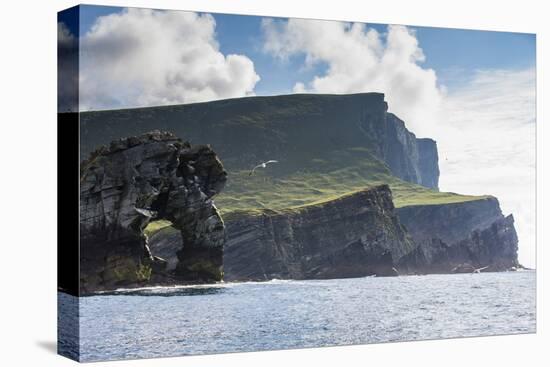 Rock Formation known as Gada's Stack on Foula Island, Shetlands, Scotland, United Kingdom, Europe-Michael Nolan-Premier Image Canvas