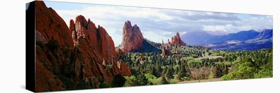 Rock Formations on a Landscape, Garden of the Gods, Colorado Springs, Colorado, USA-null-Stretched Canvas
