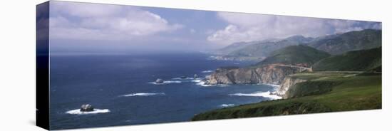 Rock Formations on the Beach, Bixby Bridge, Pacific Coast Highway, Big Sur, California, USA-null-Premier Image Canvas