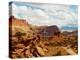 Rock Formations Under the Cloudy Sky, Capitol Reef National Park, Utah, USA-null-Premier Image Canvas