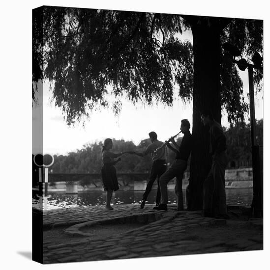 Rock 'n' Roll Dancers on the Square du Vert-Galant, Paris, 1960-Paul Almasy-Stretched Canvas