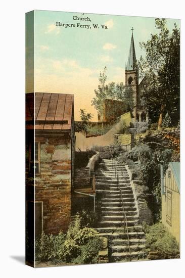 Rock Steps, Catholic Church, Harper's Ferry, West Virginia-null-Stretched Canvas
