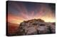 Rock Wall Sunset-Bob Larson-Stretched Canvas