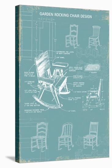 Rocking Chair Blueprint-The Vintage Collection-Stretched Canvas
