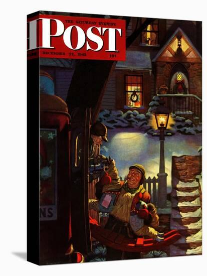 "Rocking Horse Delivery," Saturday Evening Post Cover, December 22, 1945-James R. Bingham-Premier Image Canvas