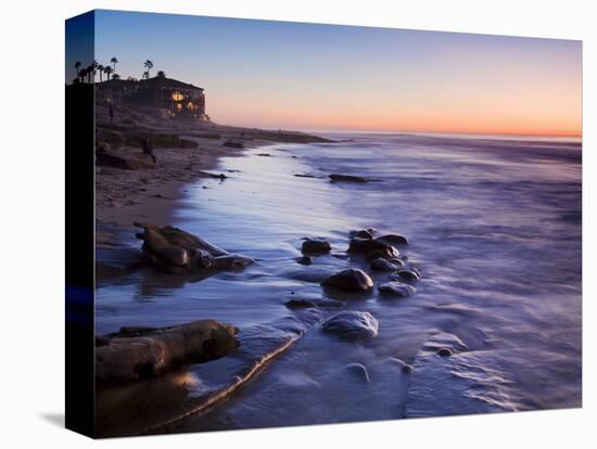 Rocks and Beach at Sunset, La Jolla, San Diego County, California, USA-Richard Cummins-Premier Image Canvas