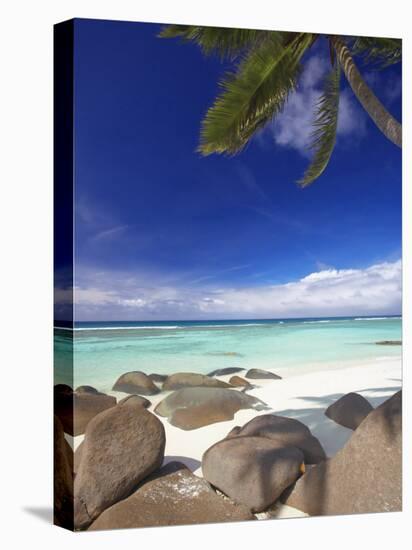 Rocks and Palm Tree on Tropical Beach, Seychelles, Indian Ocean, Africa-Papadopoulos Sakis-Premier Image Canvas