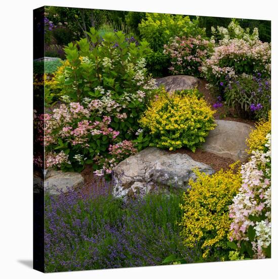 Rocks and plants in Rock Garden, Knowlton, Quebec, Canada-null-Premier Image Canvas