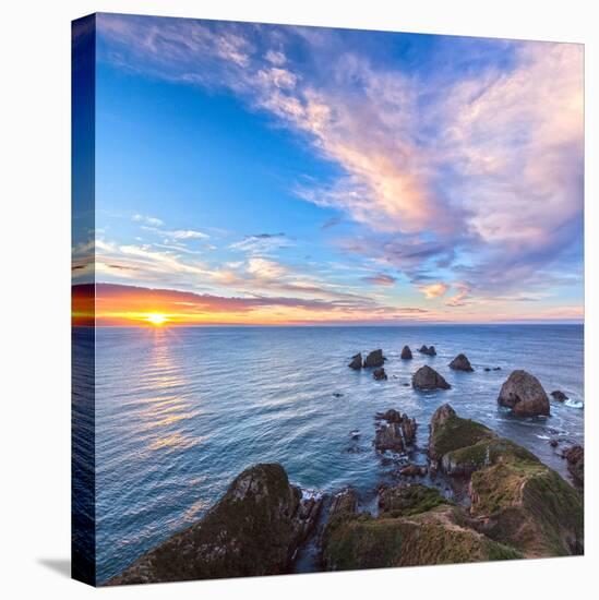 Rocks and Sea Stacks at Nugget Point, Otago, New Zealand-Travellinglight-Premier Image Canvas