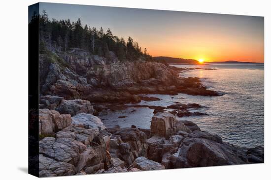 Rocks on the Coast at Sunrise, Little Hunters Beach, Acadia National Park, Maine, USA-null-Premier Image Canvas