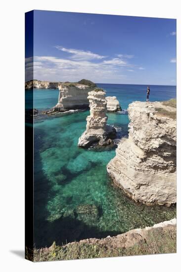 Rocky Coast with Stone Pillars, the Mediterranean Sea, Apulia, Italy-Markus Lange-Premier Image Canvas