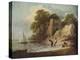 ''Rocky Coastal Scene with Ruined Castle, Boats and Fishermen', 1780-1781 (1946)-Thomas Gainsborough-Premier Image Canvas