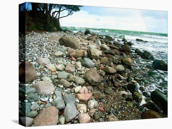 Rocky Coastline and Rainbow, Jasmund National Park, Island of Ruegen, Germany-Christian Ziegler-Premier Image Canvas