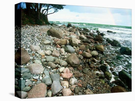 Rocky Coastline and Rainbow, Jasmund National Park, Island of Ruegen, Germany-Christian Ziegler-Premier Image Canvas