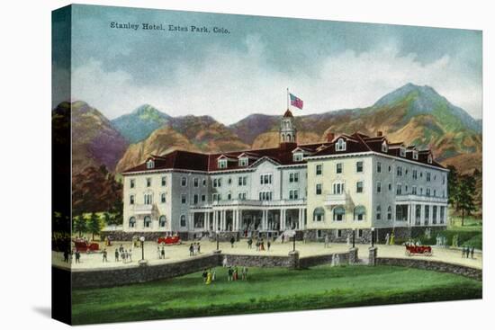 Rocky Mountain National Park, Colorado, Exterior View of the Stanley Hotel, Estes Park-Lantern Press-Stretched Canvas