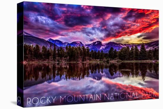 Rocky Mountain National Park, Colorado - Sunset and Sprague Lake-Lantern Press-Stretched Canvas