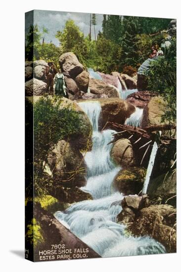 Rocky Mountain National Park, Colorado, View of Horseshoe Falls in Estes Park-Lantern Press-Stretched Canvas