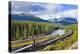 Rocky Mountaineer Train at Morant's Curve Near Lake Louise in the Canadian Rockies-Neale Clark-Premier Image Canvas