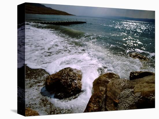 Rocky Shoreline with Salt Crystals Formed by High Salt Content of Dead Sea, Jordan-Cindy Miller Hopkins-Premier Image Canvas